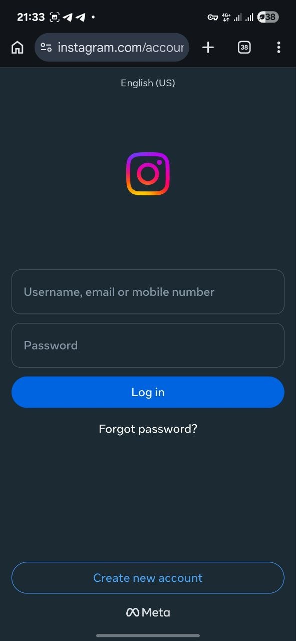 فرم ورود وب اینستاگرام